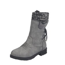 Womens Waterproof Winter Mid Calf Zip Block Heel Warm Snow Ladies Boots Size