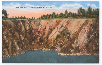 Traders Mine Iron Mountain Michigan Postcard