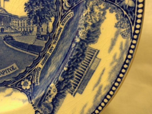 PLATE Capitol Hill Washington DC Blue & White Old English Staffordshire England - Picture 7 of 10