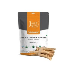 Just Jaivik Ashwagandha Powder - 100 Pure Organic for Stress Relief, Energy Boo