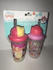 NEW Disney Baby Minnie Mouse Pop Up Straw Sipper Cups 2 Pack BPA Free