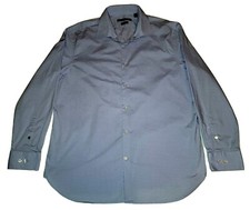 John Varvatos Dress Shirt Reg Fit  Blue Gingham Check  Men's 16.5 32/33  EUC