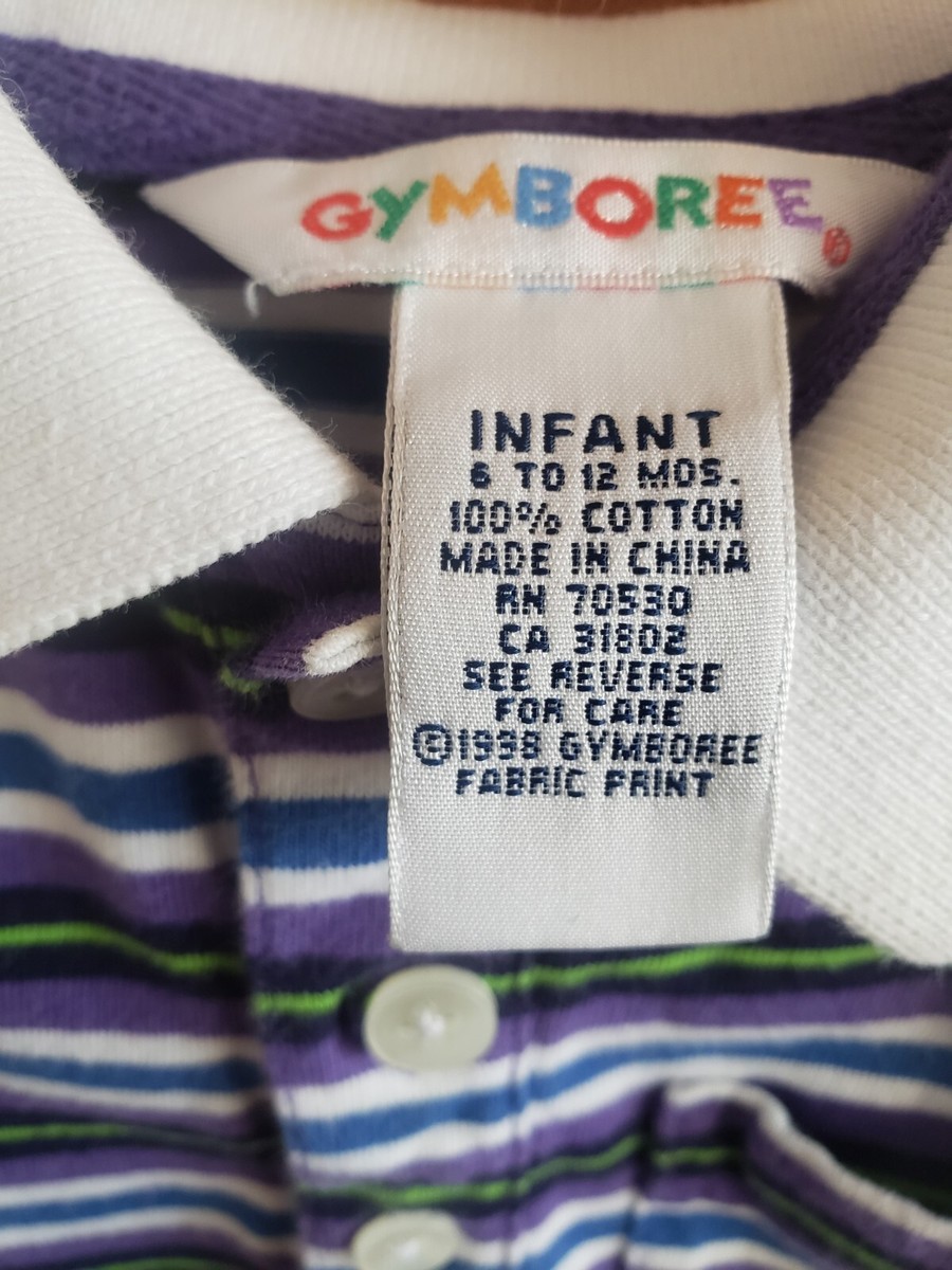 Vintage Gymboree Purple Green Stripe One Piece Outfit Sz 6