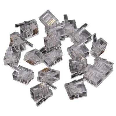 100PCS RJ12 6P6C Cable Plug Right Buckle Crystal Connector For EV3 NXT