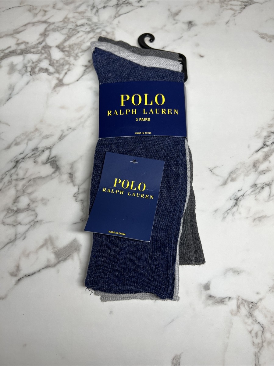 Polo Ralph Lauren Mens Dress Socks 3-Pack Trouser Crew Socks Polo Ralph Lauren Mens Dress Socks 3-Pack Trouser Crew Socks