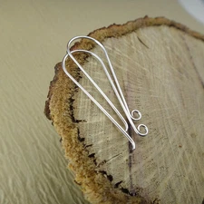 Fish Hook Earwires - Long French Hook Ear Wires - Sterling Silver Earring Hooks