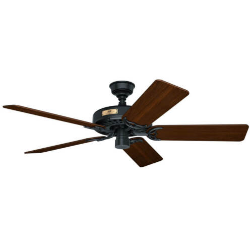 Classic Ceiling fan without Lights Hunter Original Black Fan with Pull Chain 52" - Picture 1 of 2
