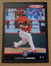 2019 Topps Total #57B Martin Perez Black Parallel 4/5 Made - Twins