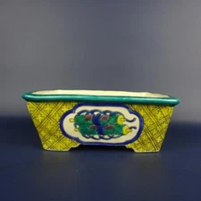 Japanese bonsai pot ECHIZEN-BUNZAN Rectangle shape W17.5cm H6.5cm Glazed