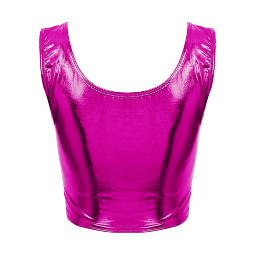 Mujeres Camiseta corta metálica sin mangas Rave Festival Baile Camiseta sin mangas Prendas para club nocturno - Imagen 41 de 114