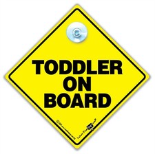Toddler On Board Car Sign, Suction Cup Baby On Board Sign, Child On Board Sign