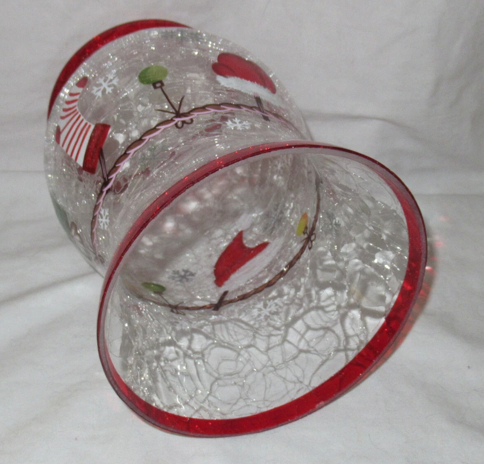 Yankee свечи прозрачный ураган большой банки держатель клетку праздничный треск красный окрашенный - Изображение 4 из 4