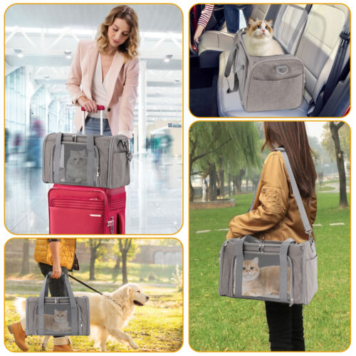 Hunde Katze Transporttasche M/L, Hundetransportbox mit Bequeme Matte, 3 Farbe - Bild 25 von 28