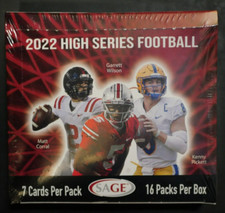 2022 SAGE HIGH SERIES FOOTBALL FACTORY SEALED HOBBY BOX - 16 PACKS