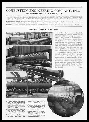 1939 Combustion Engineering New York Photos Oil Refinery Vessel Vintage Print Ad