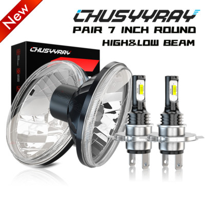 For Mazda Miata MX-5 MX5 1990-1997 DOT Pair 7'' inch Round LED Headlights Bulb