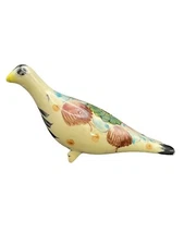 VTG Tonala Hand Painted Mexican Pottery Dove Bird Folk Art Figurine Signed S.A.R