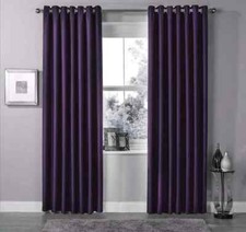 New Thick Thermal Blackout Pair Curtains Ready Made Eyelet Ring Top 8 Colours