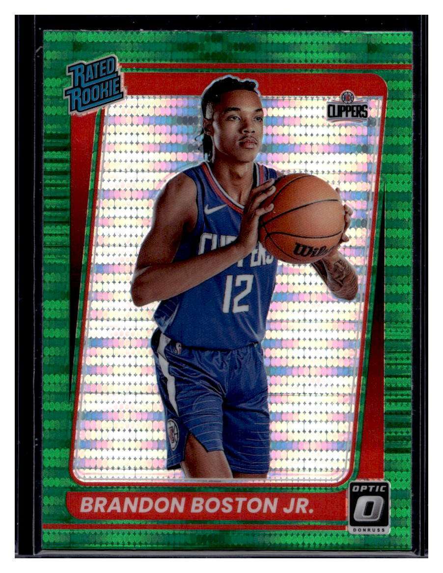 2021-22 Panini Donruss Optic Green Pulsar Prizm #189 Brandon Boston Jr. RC (A)