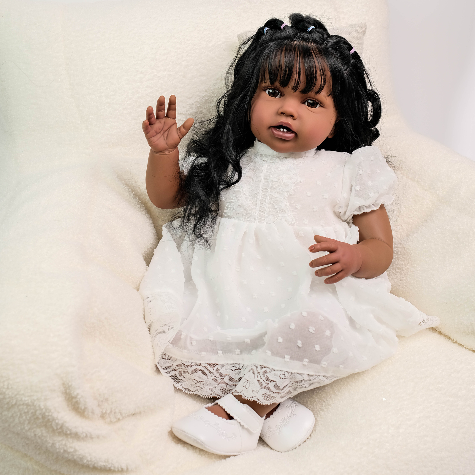 Reborn Baby Black Girl Dolls 24 Inch Realistic Toddler Dolls Lifelike Baby Doll
