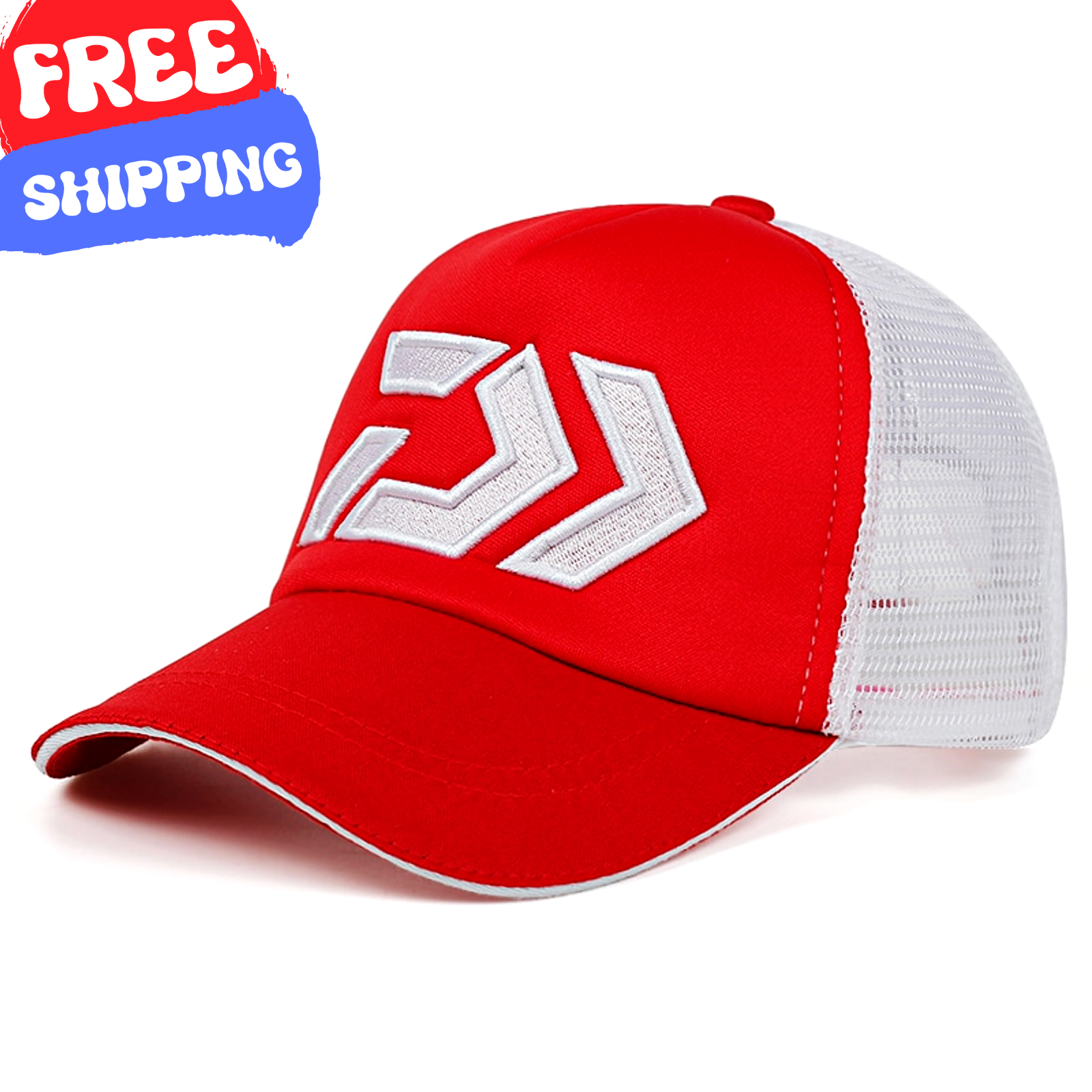 BASEBALL CAP Casual Fashion Outdoor Sun Hat Adjustable Mesh Unisex Arrow Red