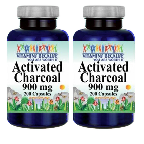 Активированный уголь высокой эффективности 900 мг 2x200 капсул от Vitamins Потому что