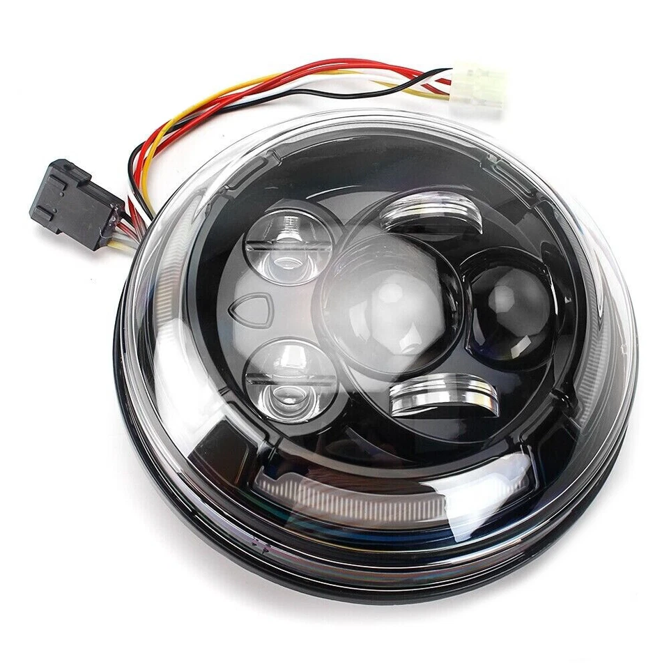 Conjunto de faros delanteros LED 100W para Ducati Scrambler 2015-2022 negro Foto 2 de 4