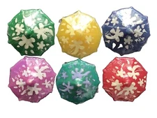 Vintage Sun Umbrella Floating CANDLES Beach Summer LUAU Party Colorful SET OF 6