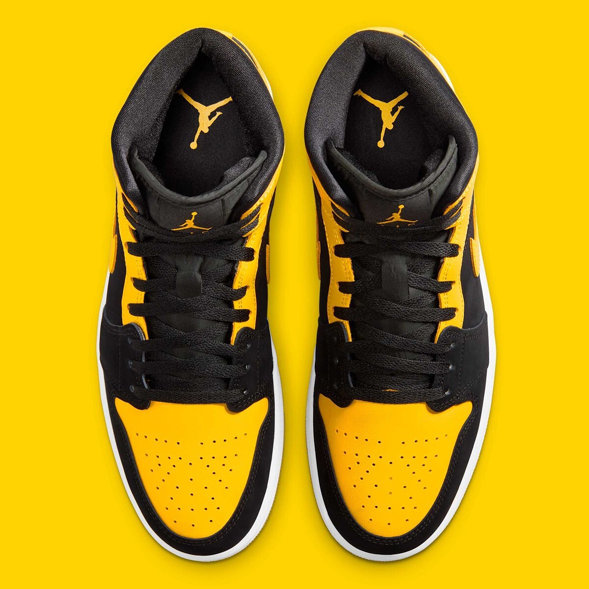 Nike Air Jordan 1 Mid New Love Yellow & Black Sports Sneaker
