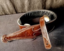 Jack Straps Genuine Leather And Neoprene guitar strap brown