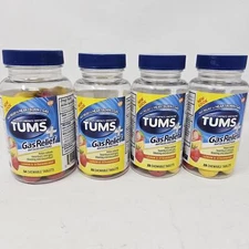 Lot of 4 TUMS Chewable Antacid Tablets with Gas Relief Exp 03/27 - 11/26 - 03/26