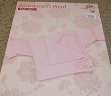 Studio Stylecraft Knitting Pattern 8340 Wondersoft Petal Bow Cardigan 16-24"