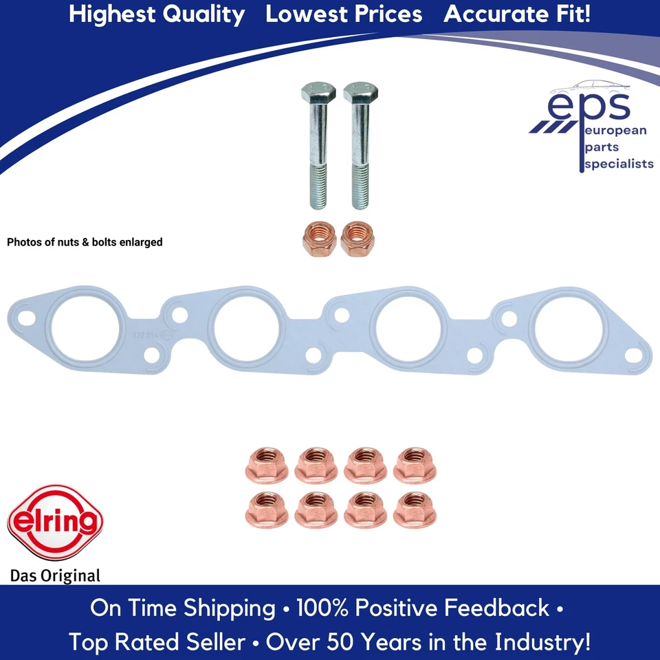 Junta colector escape con tuercas de bloqueo pernos tubo mercedes 190d 2.2 1984-85 Foto 2 de 4