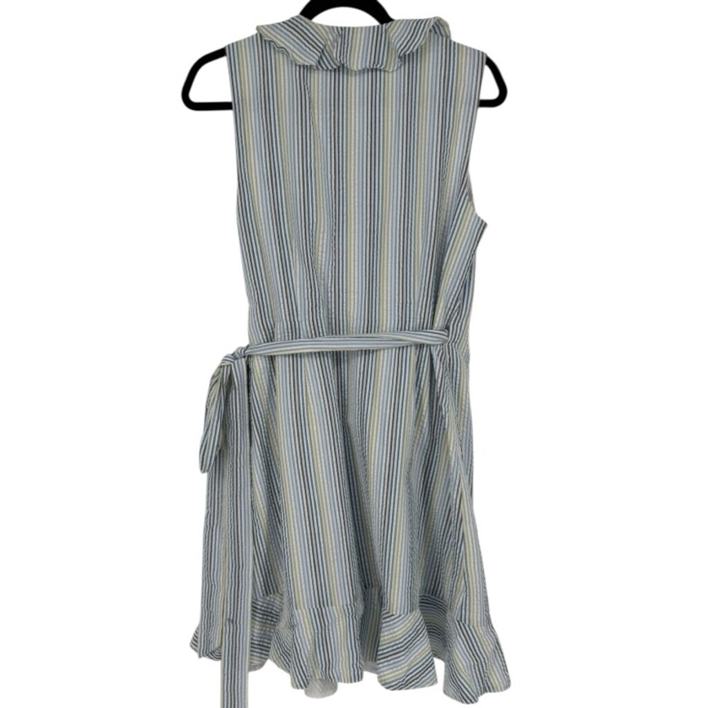 Draper James Women's Reba Sleeveless Striped Ruffle Seersucker