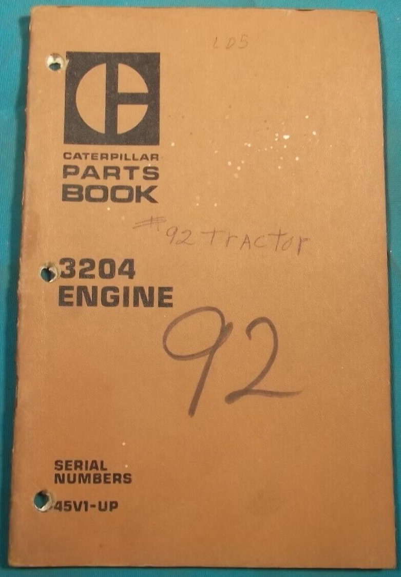 CAT CATERPILLAR 3204 ENGINE PARTS MANUAL BOOK S/N 45V00001
