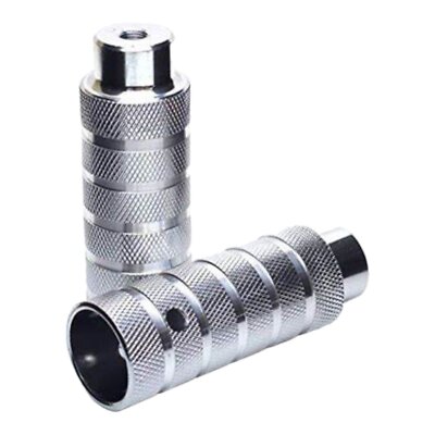  Fußrasten Stahl 14 Zoll, 38 x 110 mm Silber BMX Pegs Stangen Achsverlängerung