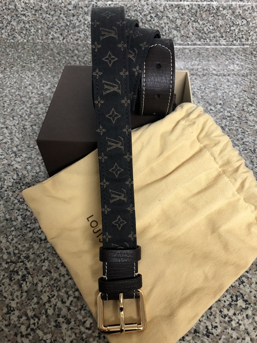 Vintage Louis Vuitton Mini Lin Jacquard Belt 34 Authentic Louis Vuitton Brown Monogram Mini Lin Canvas  main image 4