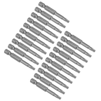 20pcs 50mm Long 1/4'' Hex Shank T20 Torx Screwdriver Bits S2 High Alloy Steel