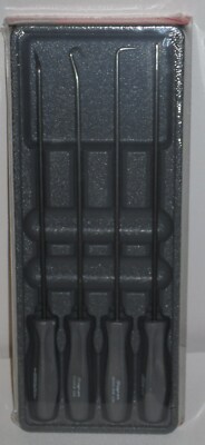 Snap-on Grey Handled 4pc Mini Awl & Pick Set Long Shank ASAL204BDT