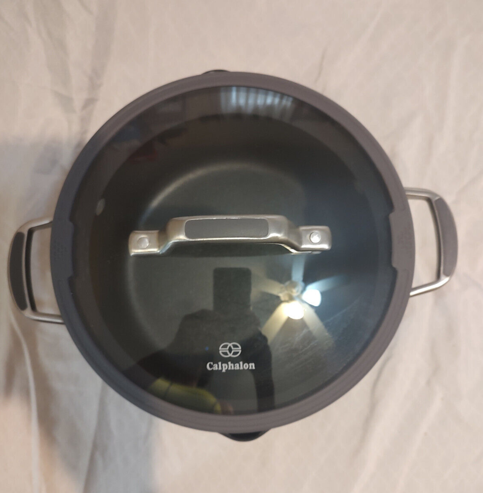 Calphalon 806  With Glass Lid 6qt 5.6L Non-Stick Stock Pot With Dual Pour Spouts