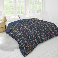 Kantha Quilt King Size Decke Traditionelle Tagesdecke Marineblau Bettwäsche D...