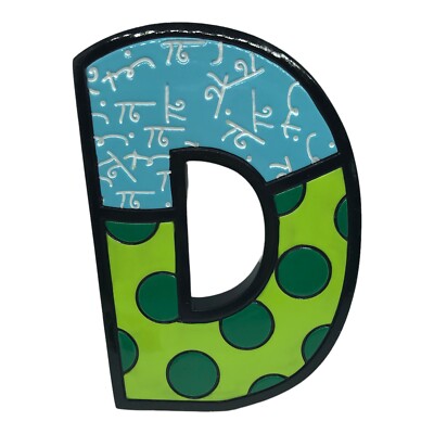Romero Britto Alphabet Letter D Pop Art Deco Retro mod Colorful Initial