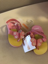 Gymboree NWT Swim Shop PINK YELLOW BUTTERFLY FLIP FLOP SANDALS SHOES 3-4