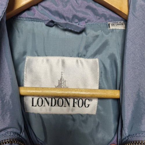 London Fog Coat Womens Size 8 Petrol Blue Hooded Water Resistant Full Zip - Picture 3 of 8