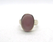 Sterling silver genuine oval shape pink mother of pearl ring SZ 7.25 925