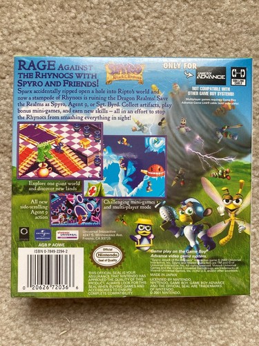 Spyro: Attack Of The Rhynocs (Nintendo Game Boy Advance GBA) Sealed Copy! - Picture 3 of 6