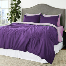 Tache 4 to 6 PC Cotton Solid Purple Violet Reversible Bedding Duvet Cover Set
