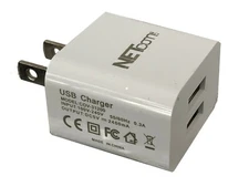  2.4Amps, Compact 2 Outlet USB Portabl Universal  Wall Charger  USB with 2 Port,