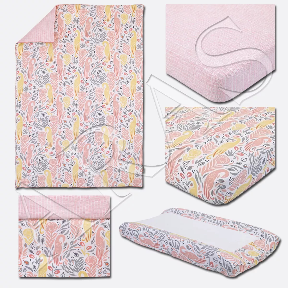 Peacock crib bedding sale