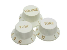 White Knob Set for Stratocaster® 24 Spline CTS US Pots
